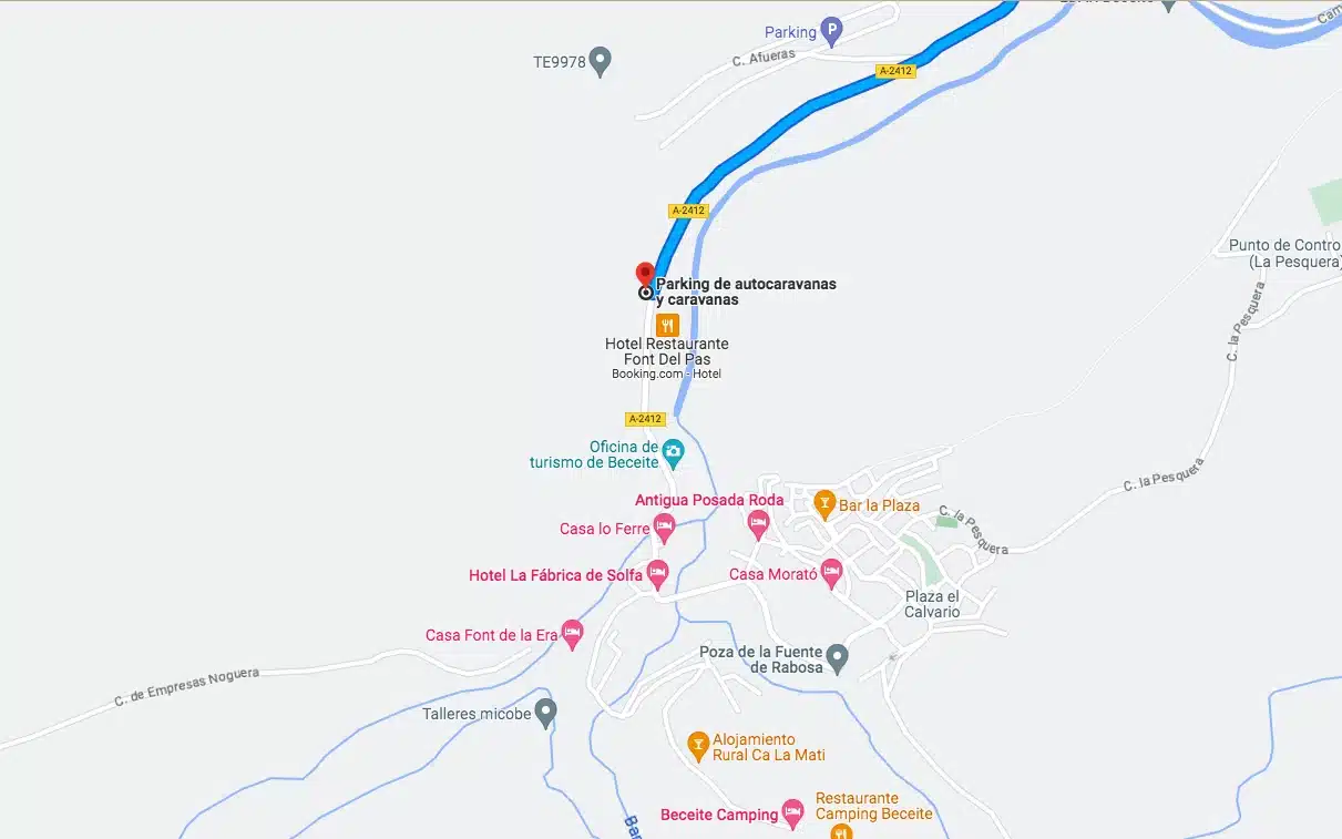 Área de autocaravanas de Beceite | TERUEL EN AUTOCARAVANA